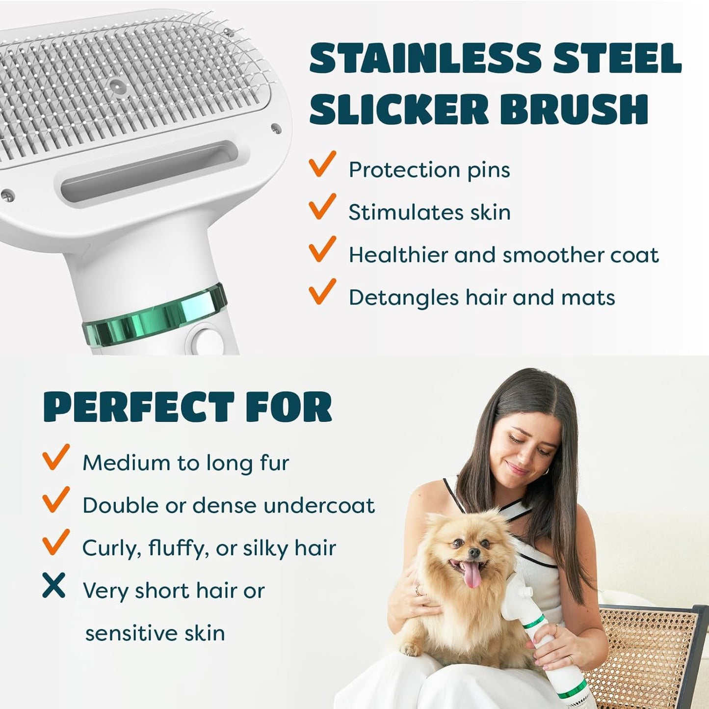 Cepillo secador para mascotas + Envío Gratis